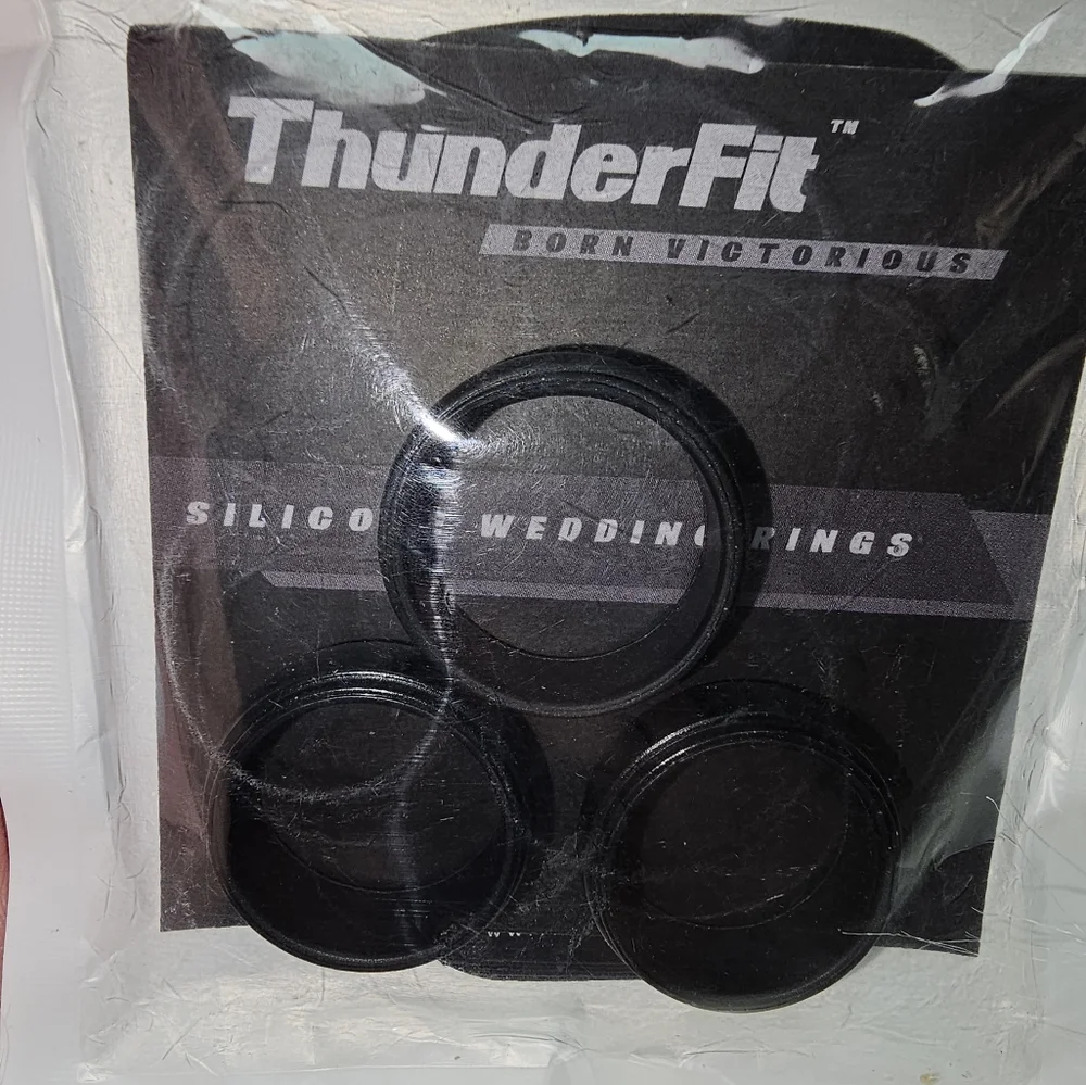 ThunderFit‎ Black Silicone Wedding Rings